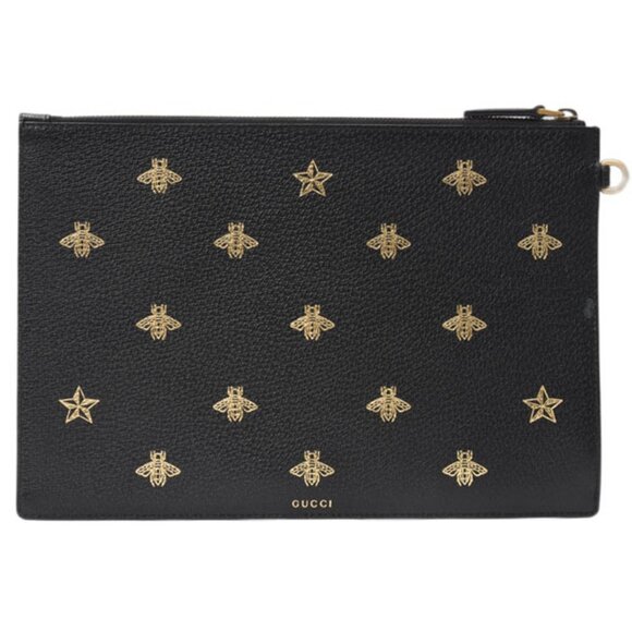 GUCCI Black Leather Clutch Bag - Picture 1 of 10